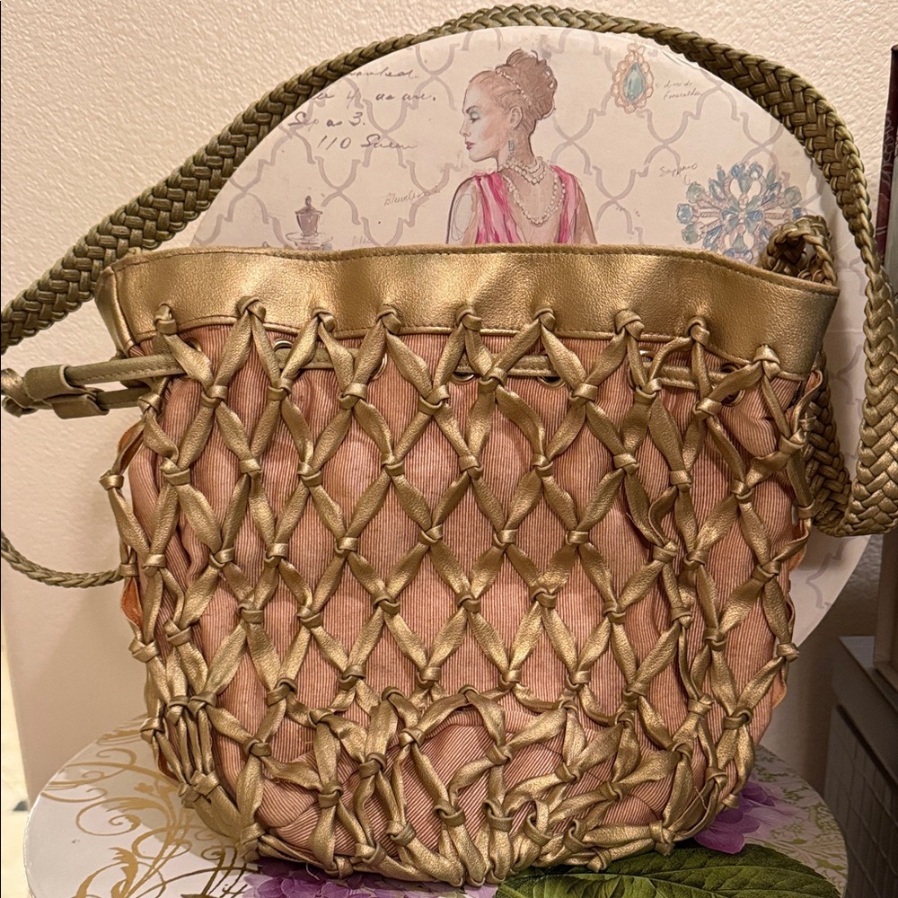 Elegant Gold and Pink Women's Bag